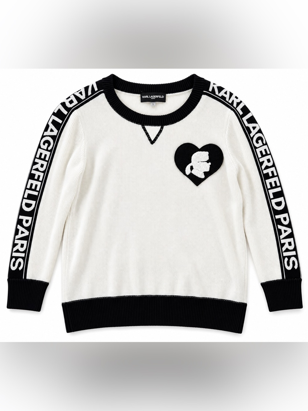 Karl Lagerfeld Paris Heart Logo Knit Sweater Size Small